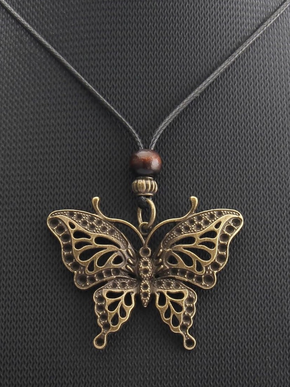 Anthropologie Bronze Butterfly Pendant Necklace - Picture 2 of 7